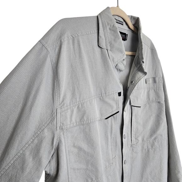 Alaskan Hardgear Duluth Trading Co. Gray Snap Front Untucked Shirt Men XL - Picture 5 of 8